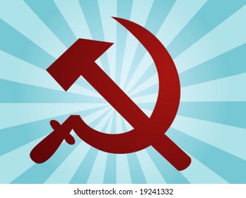 Soviet USSR hammer and sickle political symbol