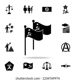 Soviet and working flag icon. Detailed set of communism and socialism icons. Premium graphic design. One of the collection icons for websites, web design, mobile app