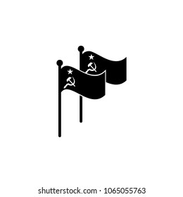 Soviet and working flag icon. Element of communism illustration. Premium quality graphic design icon. Signs and symbols collection icon for websites, web design, mobile app on white background