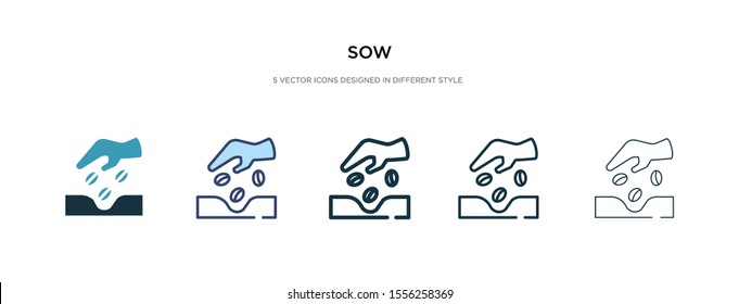 sow icon in different style vector illustration. two colored and black sow vector icons designed in filled, outline, line and stroke style can be used for web, mobile, ui