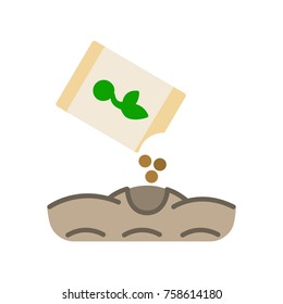 sow seeds. flat icon