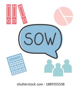 SOW (Statement of Work) concept- vector illustration