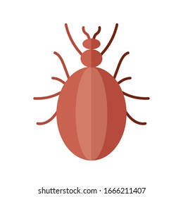 sowbug insect icon over white background, flat style, vector illustration