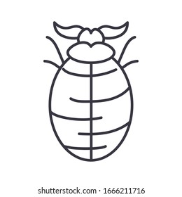 sowbug insect over white background, line detail style icon, vector illustration
