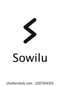 Sowilu Runes. Complete collection of Rune alphabet, futhark. Writing ancient Germans. Vector Mystical symbols. 
Esoteric, occult, magic illustration for Tattoos.
