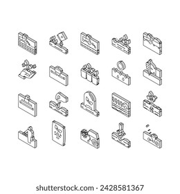 Sowing Agricultural Collection isometric icons set. Sowing Seeds And Field Processing, Plant Care And Harvesting, Tractor And Harvester Color Contour .