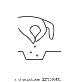 Sowing process line outline icon