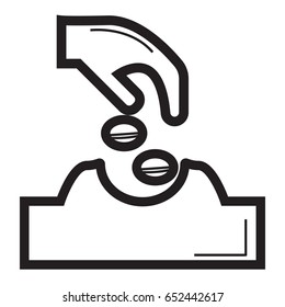 sowing seed icon outline