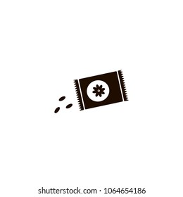 Sowing seeds of flowers icon. flat design