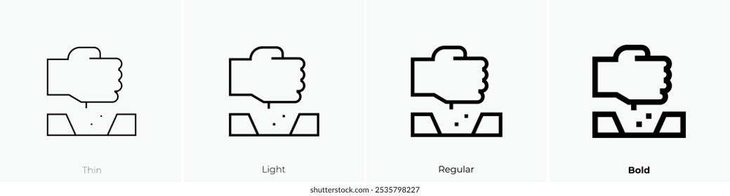 sowing seeds icon. Thin, Light Regular And Bold style design isolated on white background