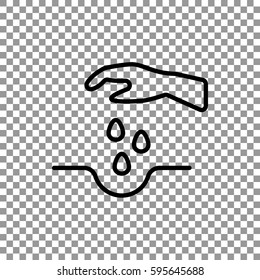  Sowing of seeds icon Vector.