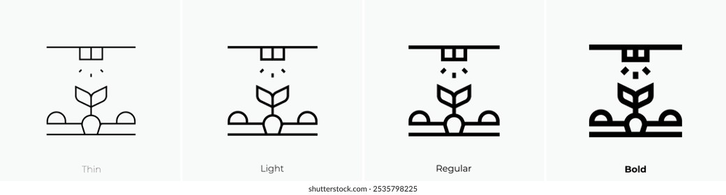 sown icon. Thin, Light Regular And Bold style design isolated on white background