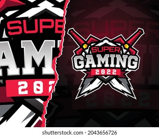 Sowrds Gaming Mascot Logo design, Gaming Logo, Esports Logo