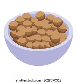 Soy bean bowl icon isometric vector. Soybean milk. Soya food