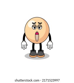 soy bean cartoon with fatigue gesture , character design