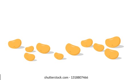 soy bean cartoon vector. wallpaper. free space for text. copy space.