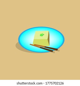 Soy bean curd,clean food in vector style.