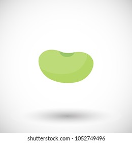 Soy bean flat vector icon. Flat design of food, healthy eating objects, soy product with round shadow isolated on the white background, cute vector illustration with reflections