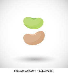 Soy bean flat vector icon, Flat design of food, healthy eating objects, soy product with round shadow isolated on the white background, cute vector illustration with reflections