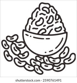 soy bean icon with line art style