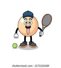 soy bean illustration as a tennis player , character design