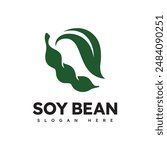 Soy bean logo healthy food vector design
