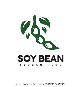 Soy bean logo healthy food vector design
