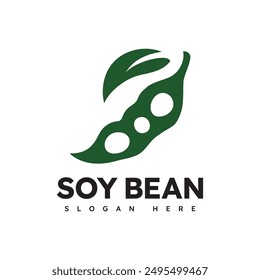 Soy bean logo healthy food vector design
