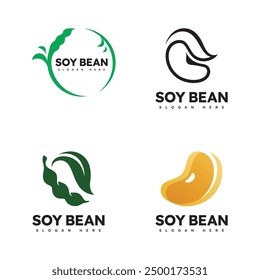 Soy bean logo healthy food vector design
