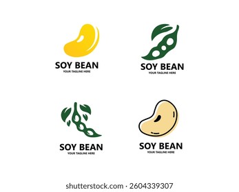 Soy bean logo healthy food vector design