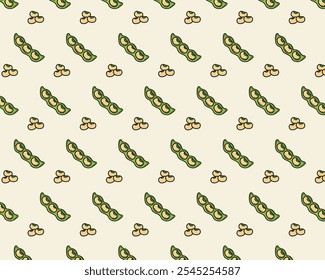 Soy Bean Pattern Background Vector, Soybean Wallpaper Image, Soy Bean Backdrop pattern Vector.