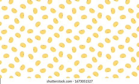 Soy Bean Pattern Vector. Soy Bean On White Background. Wallpaper.
