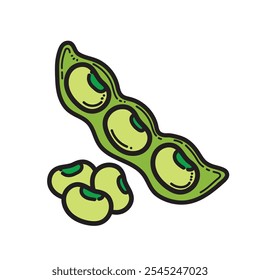 Soy Bean Pea Vector Image, Soybean Vector Illustration, Soy Bean Doodle drawn Vector, Soy Pea Clip Art