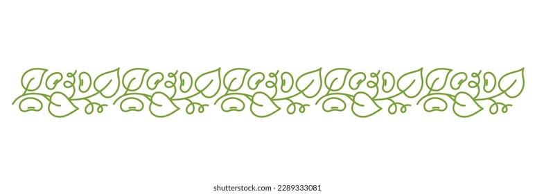 Soy bean plant pattern ornament. Flourish background design element. Editable outline stroke. Vector line.