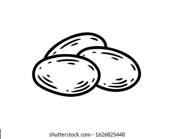 Soy bean, Soybean vector illustration. Soybean engraving isolated on white background.