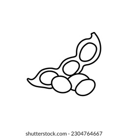 Soy bean, Soybean vector illustration. Soybean engraving isolated on white background.