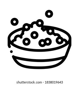 un vector de icono del desayuno con plato de alubias de soja. signo de desayuno de plato de alubias de soja. ilustración de símbolo de contorno aislado