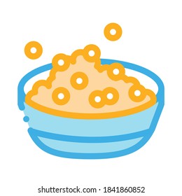 Sojabohnen werfen das Frühstück Symbol Vektorgrafik. Sojabohnen werfen Frühstücksschild. Illustration von Farbzeichen