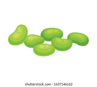 Soy Beans Isolated on White Background Vector Food Items