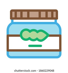 soy beans jar icon vector. soy beans jar sign. color symbol illustration