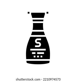 soy bottle sauce food glyph icon vector. soy bottle sauce food sign. isolated symbol illustration