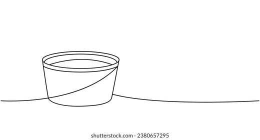 Soy bowl one line continuous drawing. Japanese cuisine, traditional food continuous one line illustration. Vector minimalist linear illustration.
