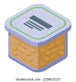 Soy box icon isometric vector. Vegan protein. Food diet