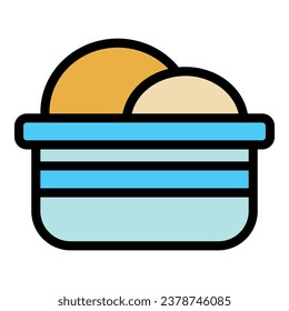 Soy bread icon outline vector. Soya food. Soybean tofu color flat