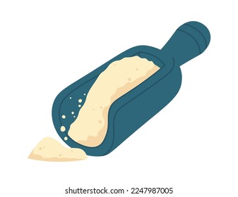 Icono plano de la harina de soja Alimentos orgánicos saludables. Ilustración del vector