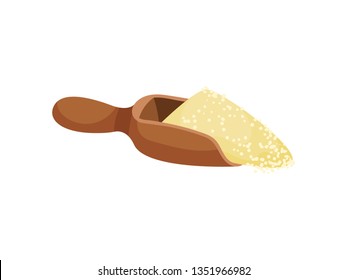 Soy flour on white background. Vector illustration.