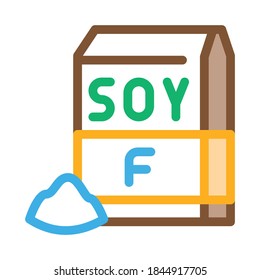 soy flour package icon vector. soy flour package sign. color symbol illustration