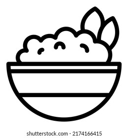 Soy food bowl icon outline vector. Meat flour. Soybean sauce