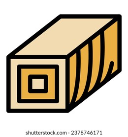 Soy food roll icon outline vector. Soya tofu. Meat vegetable color flat