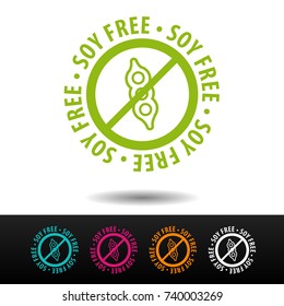 Soy free badge, logo, icon. Flat vector illustration on white background. Can be used business company.